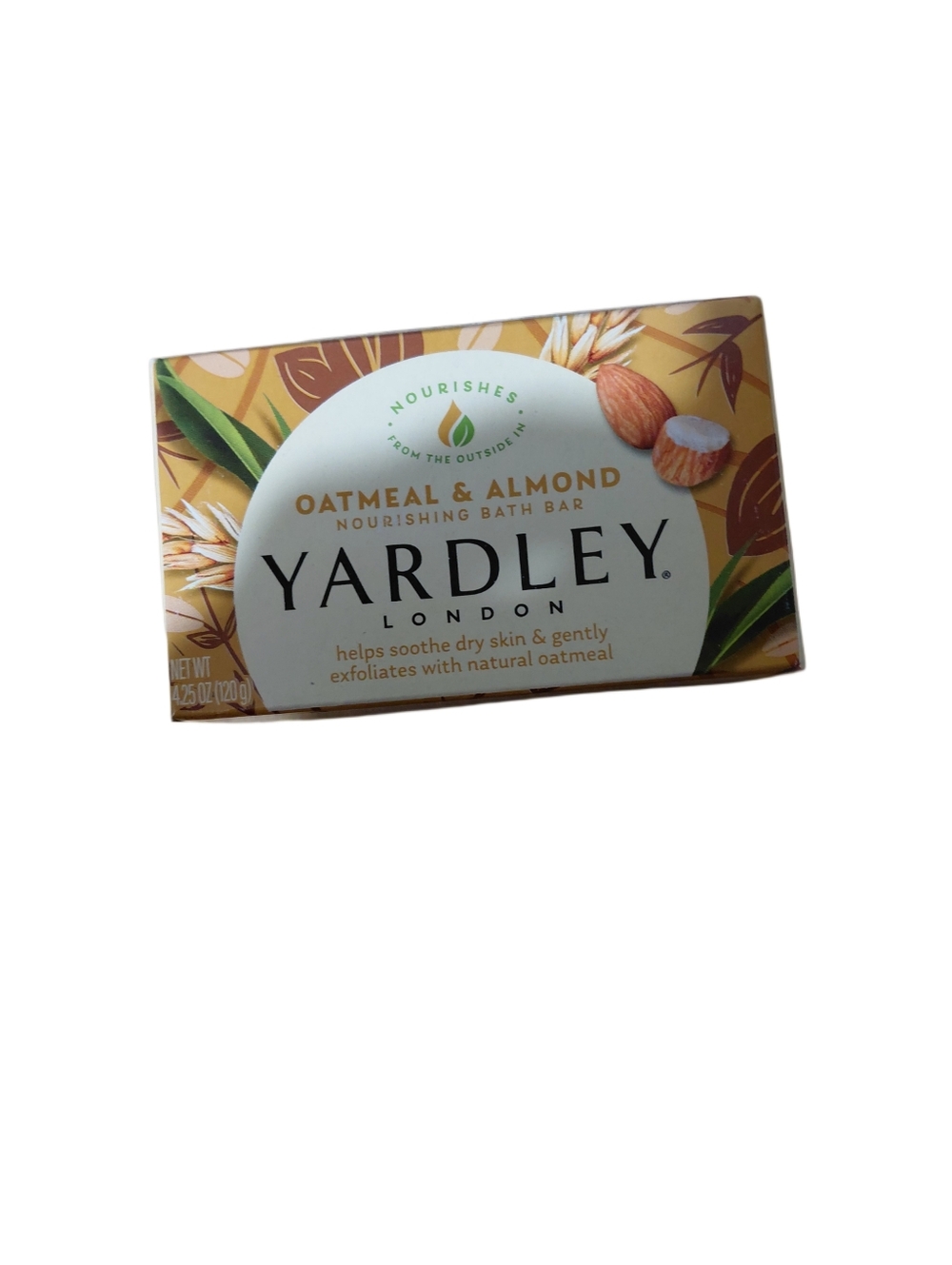 YARDLEY Oatmeal & Almond Nourishing Bath Bar - Beige & Brown Packaging